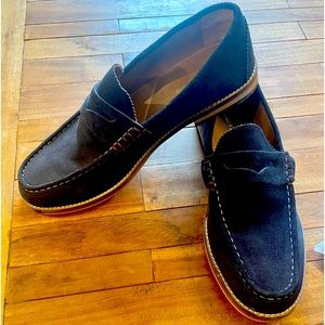 Samual Windsor Blue Seude Penny Loafers, Men’s Size 12